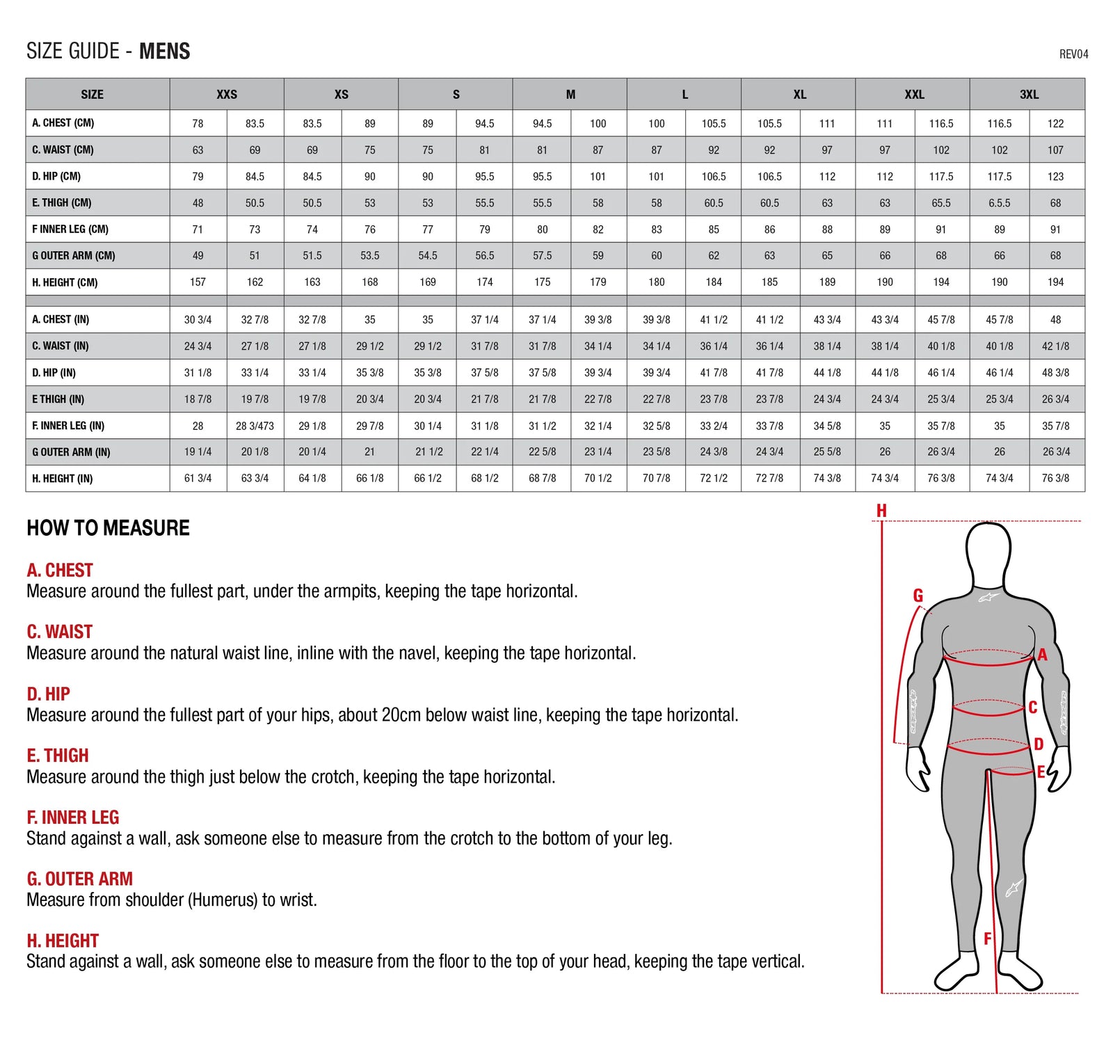 Size chart
