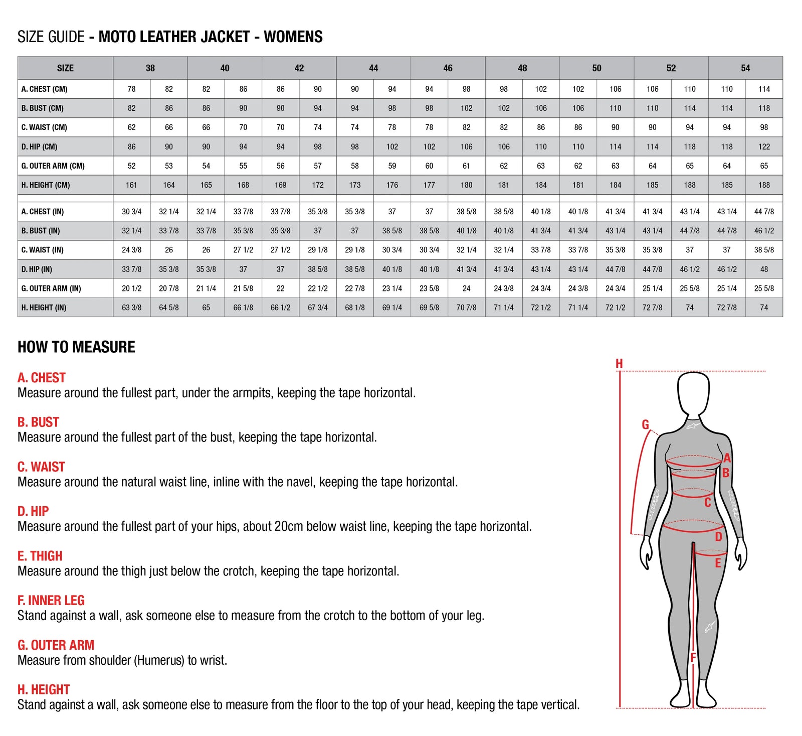 Size chart