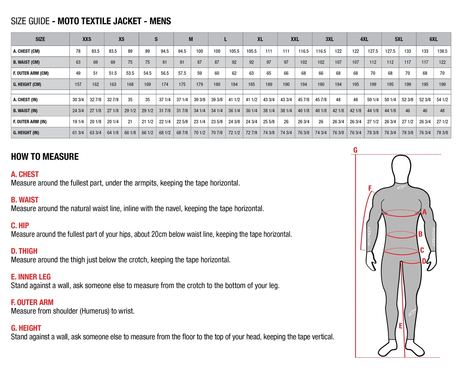 Size chart