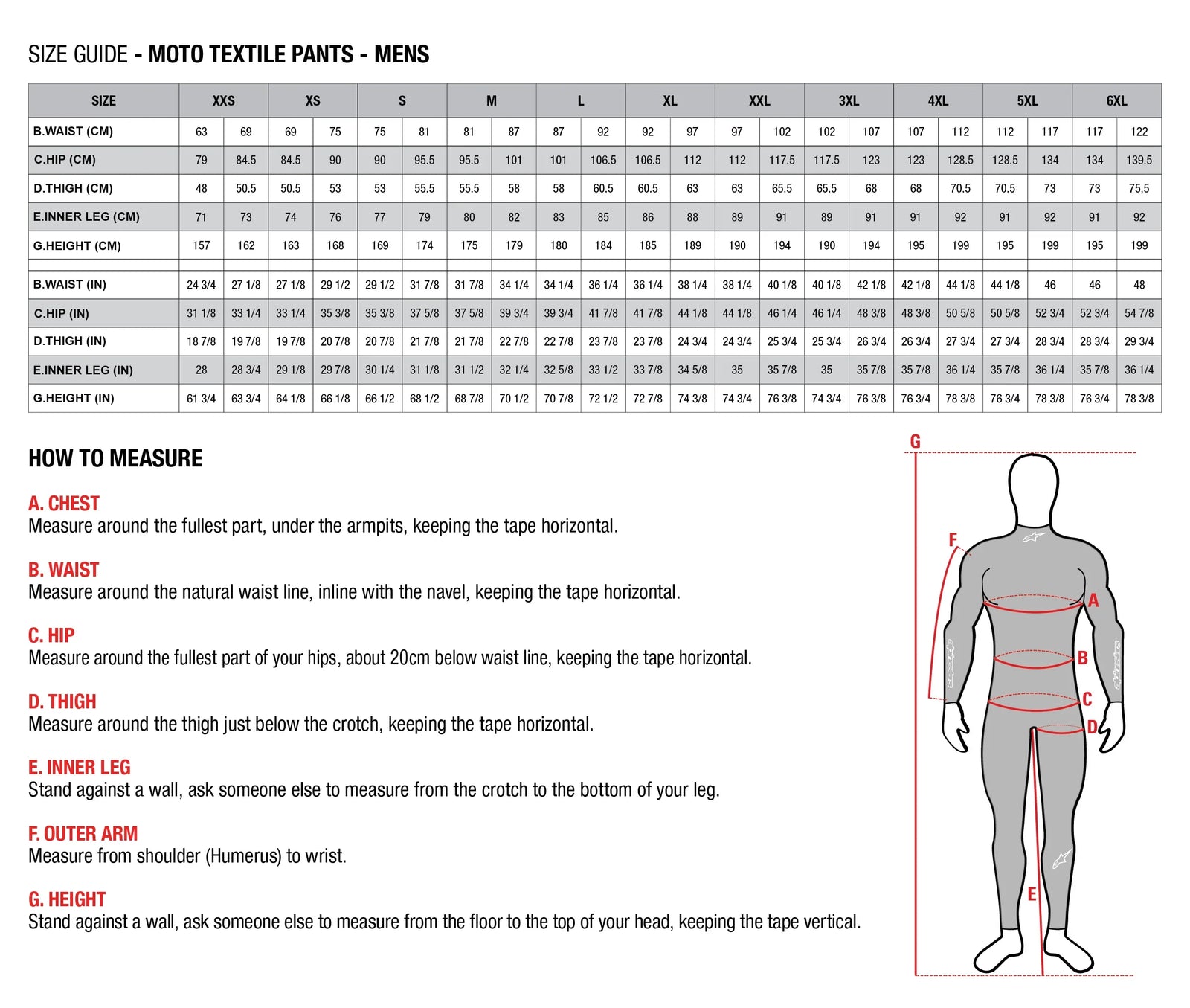Size chart