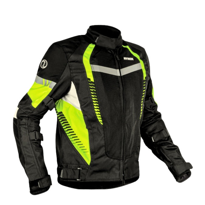 Tornado Pro 4 Jacket CE A Black Hi-Viz Green