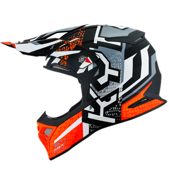 KYT SKYHAWK HYPERFLOW MATT GREY/ORANGE