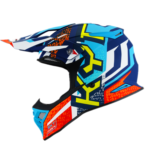 KYT SKYHAWK HYPERFLOW MATT LIGHT BLUE/RED