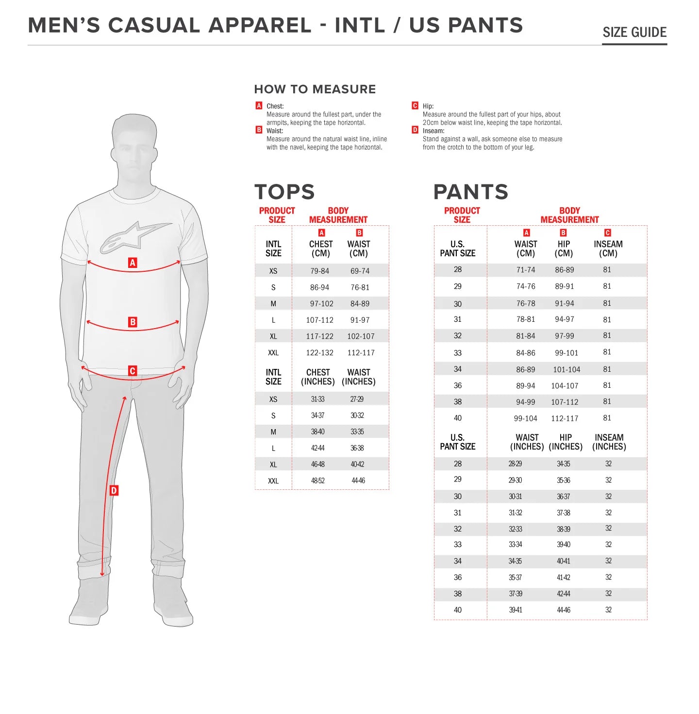 Size chart